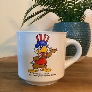 VTG 1984 Los Angeles Olympics Souvenir Coffee Mug Cup Sam the Olympic Eagle
